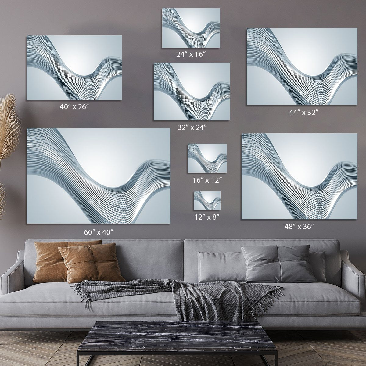 Silver Wave Canvas Print or Poster
