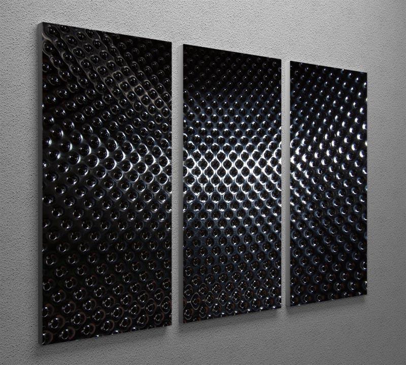 Silver steel metallic hole texture 3 Split Panel Canvas Print - Canvas Art Rocks - 2