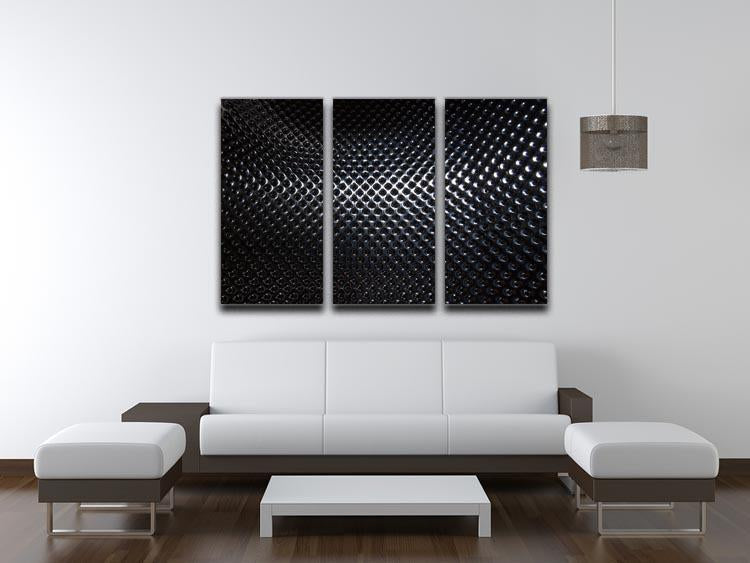 Silver steel metallic hole texture 3 Split Panel Canvas Print - Canvas Art Rocks - 3
