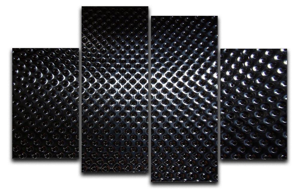 Silver steel metallic hole texture 4 Split Panel Canvas  - Canvas Art Rocks - 1