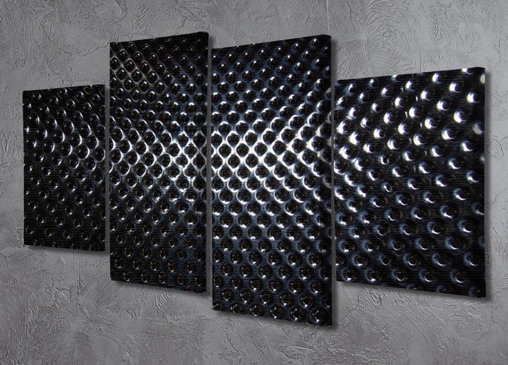 Silver steel metallic hole texture 4 Split Panel Canvas  - Canvas Art Rocks - 2