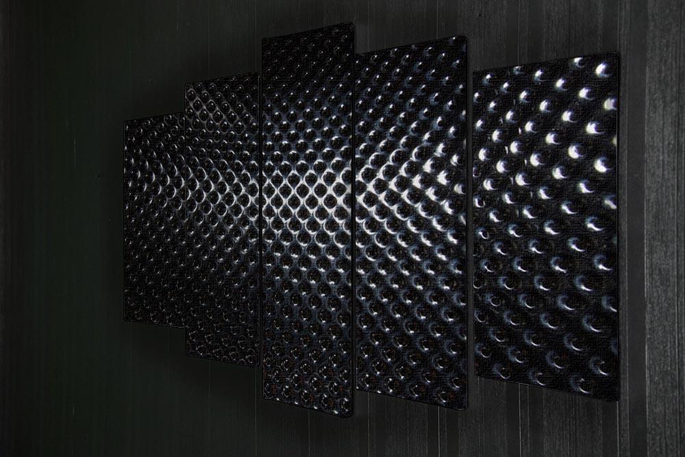 Silver steel metallic hole texture 5 Split Panel Canvas  - Canvas Art Rocks - 2
