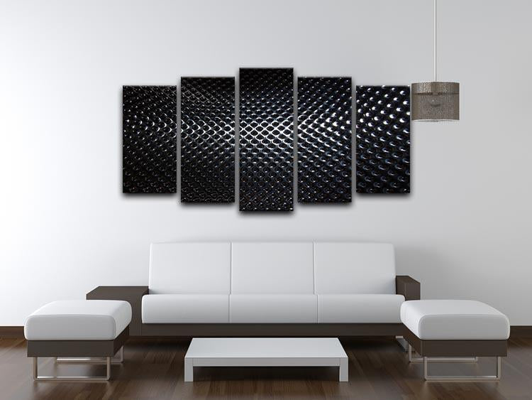 Silver steel metallic hole texture 5 Split Panel Canvas  - Canvas Art Rocks - 3