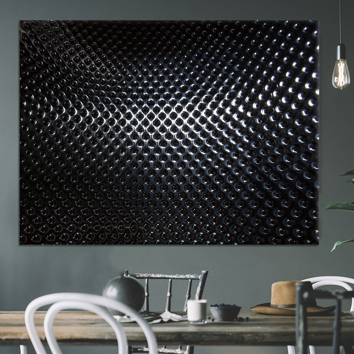 Silver steel metallic hole texture Canvas Print or Poster