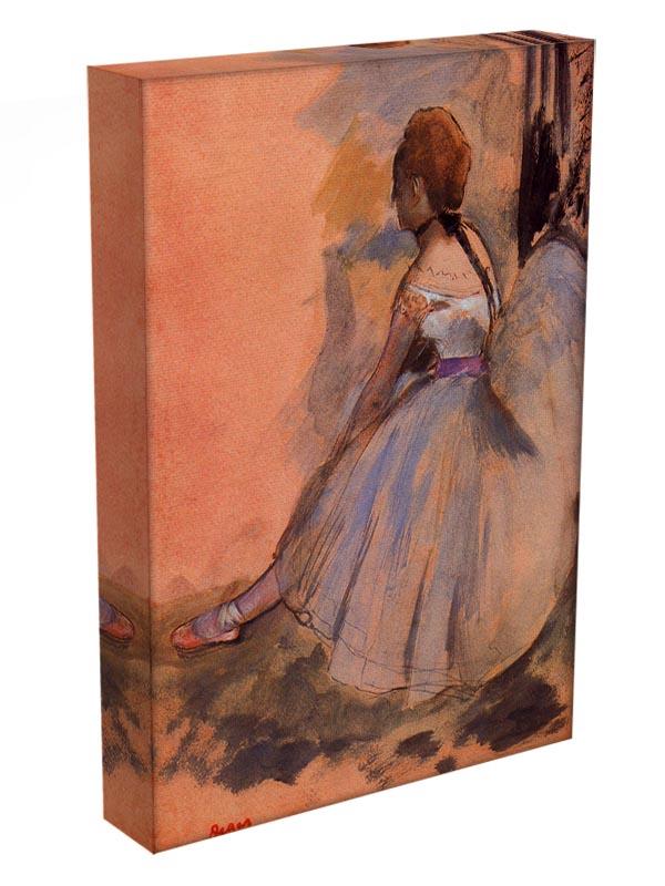Sitting dancer with extended left leg by Degas Canvas Print or Poster - Canvas Art Rocks - 3