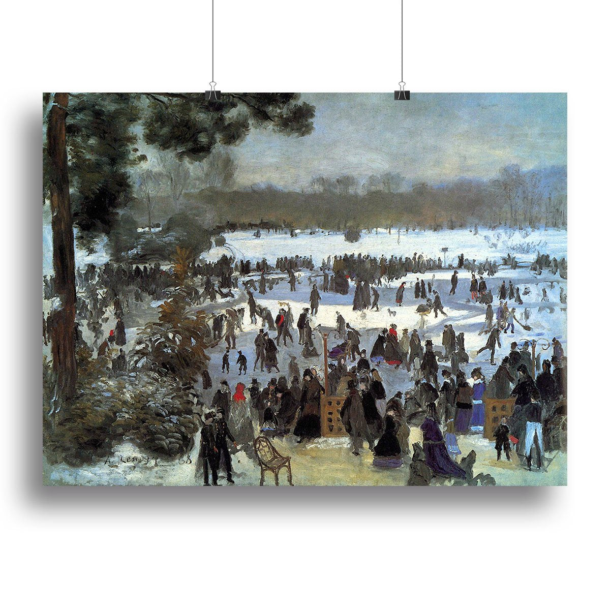 Skating runners in the Bois de Bologne by Renoir Canvas Print or Poster