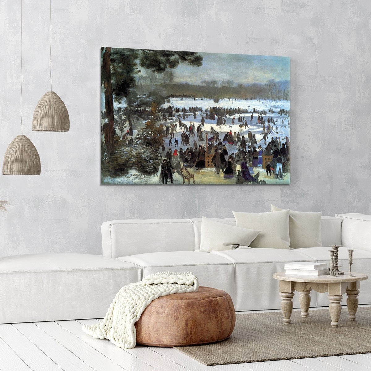 Skating runners in the Bois de Bologne by Renoir Canvas Print or Poster