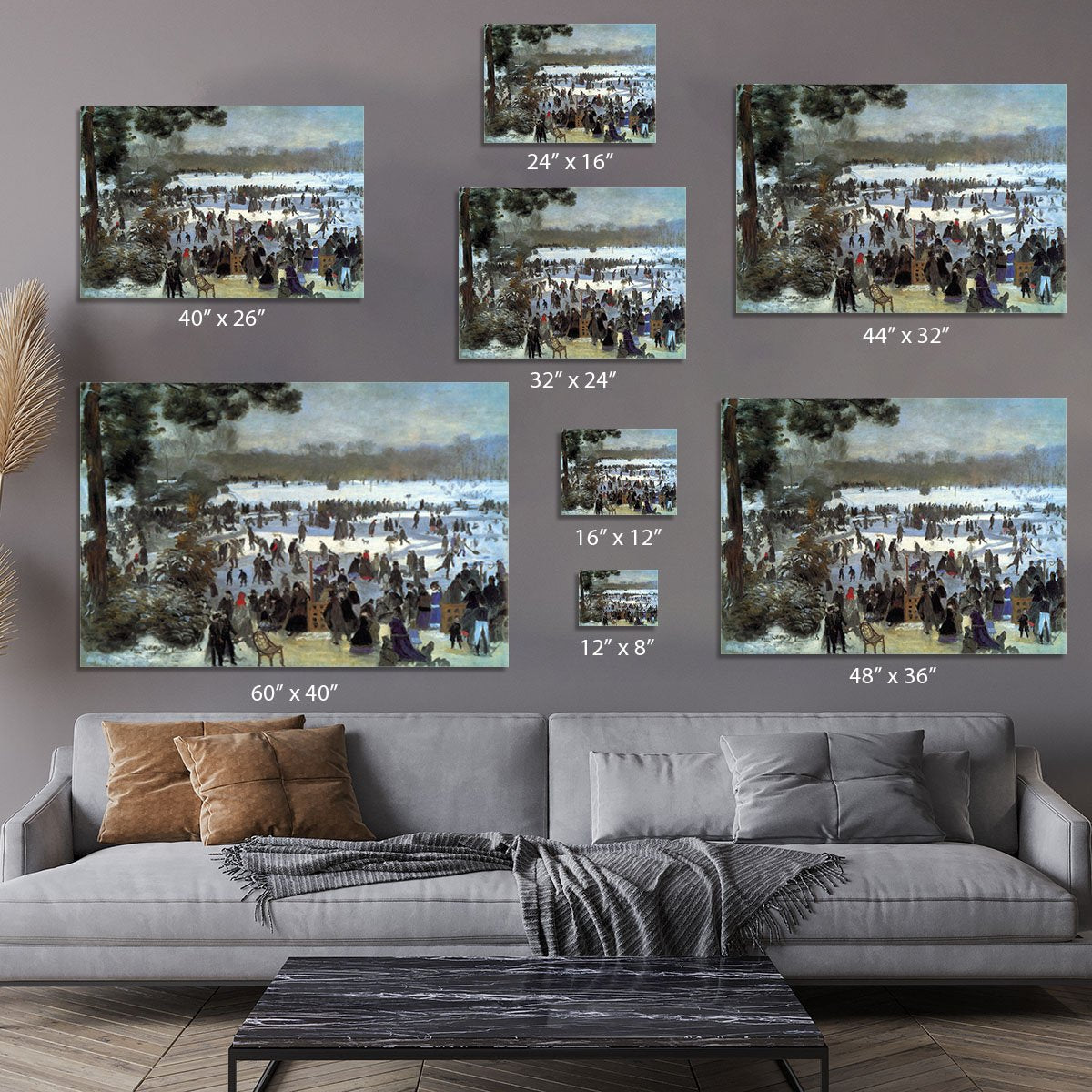 Skating runners in the Bois de Bologne by Renoir Canvas Print or Poster
