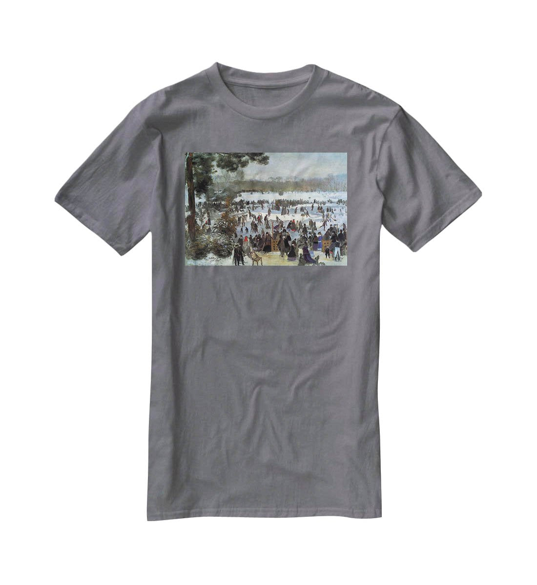 Skating runners in the Bois de Bologne by Renoir T-Shirt - Canvas Art Rocks - 3