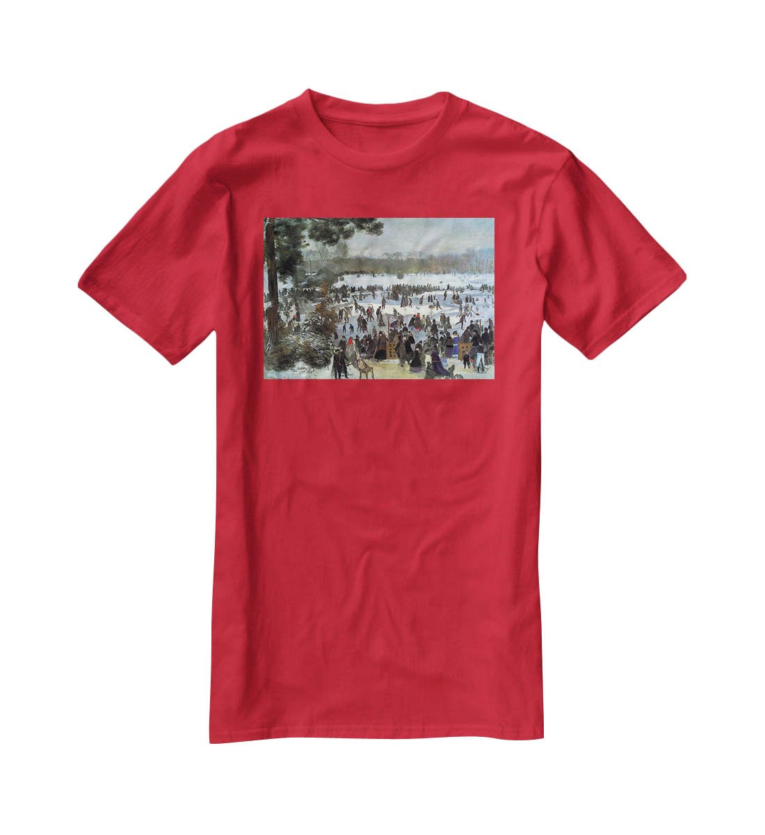 Skating runners in the Bois de Bologne by Renoir T-Shirt - Canvas Art Rocks - 4