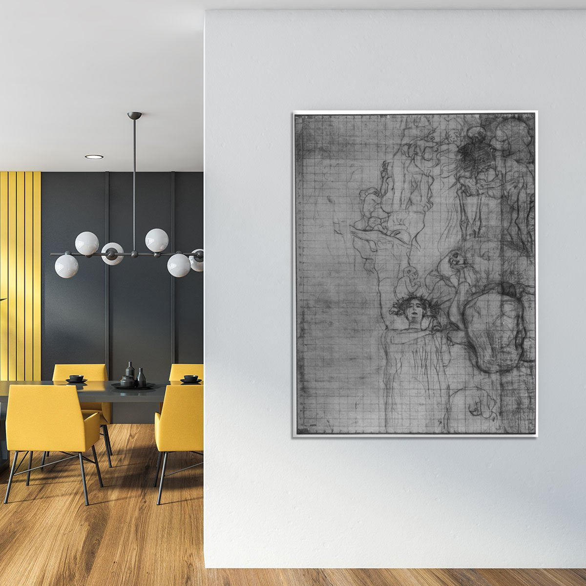 Sketch of Medicine by Klimt Canvas Print or Poster