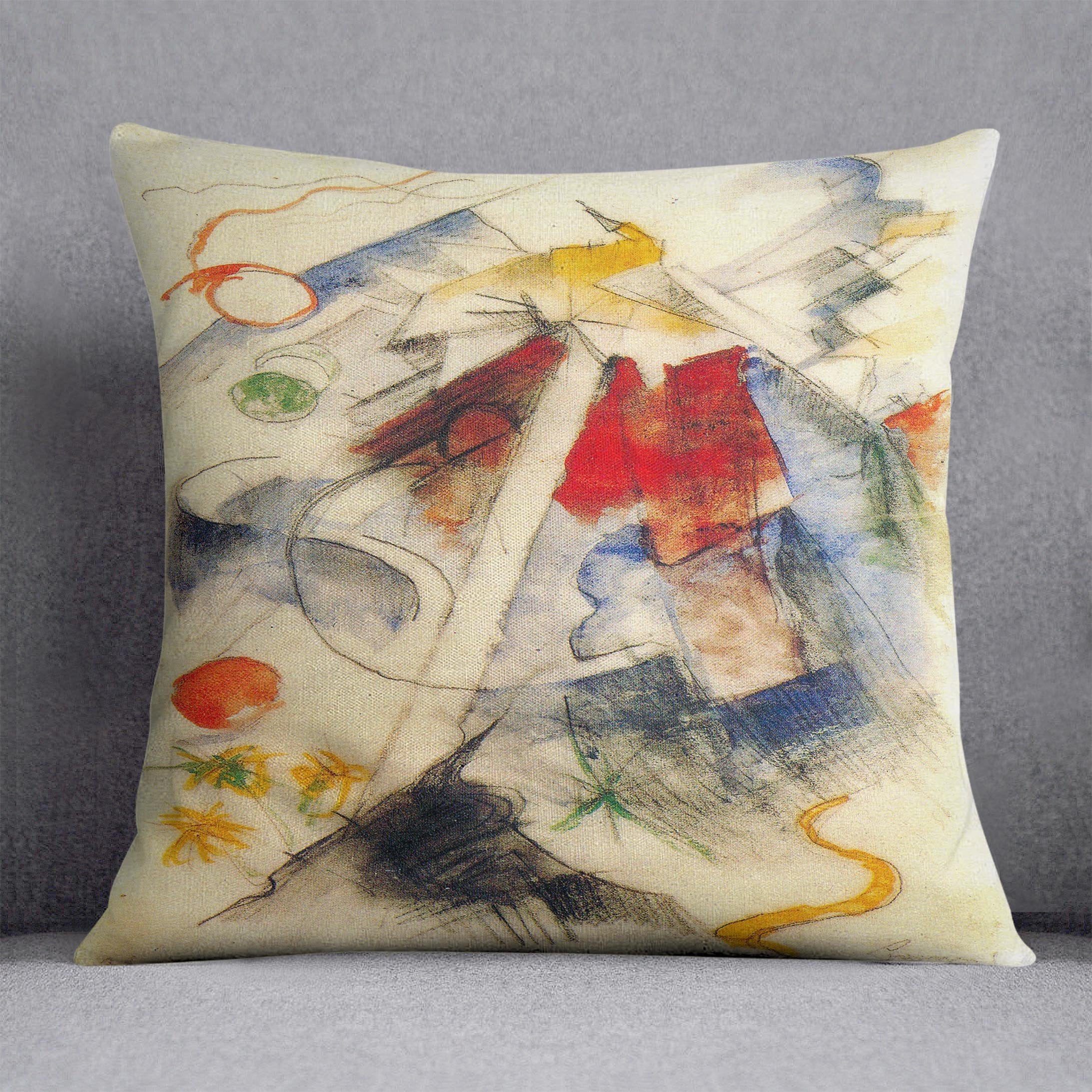 Sketch of the Brenner road 1 by Franz Marc Throw Pillow
