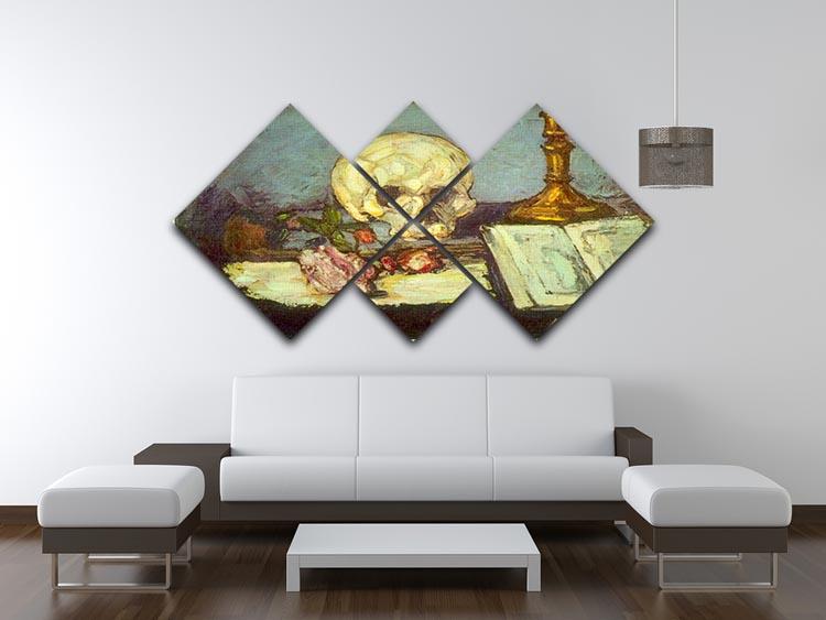 Skull by Degas 4 Square Multi Panel Canvas - Canvas Art Rocks - 3