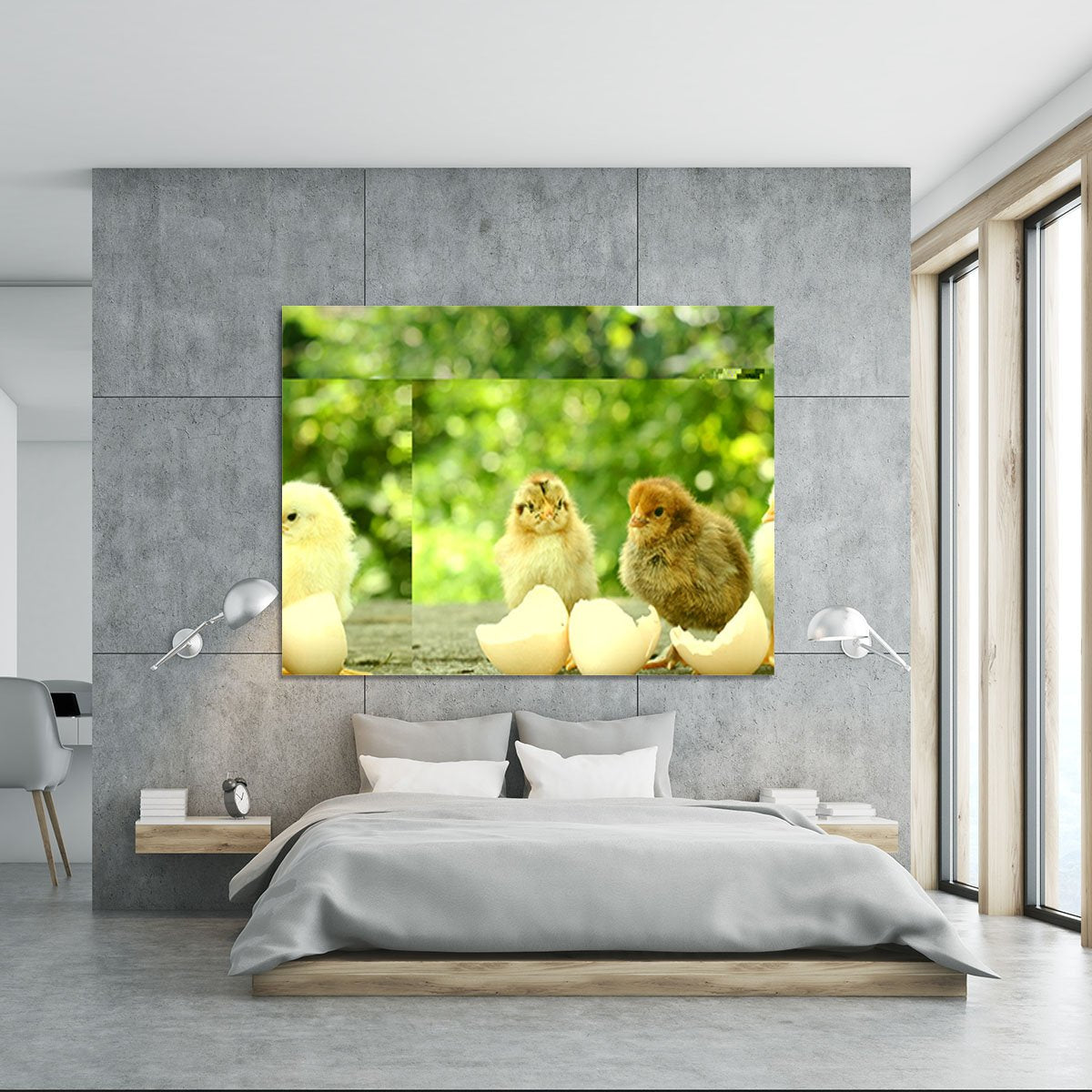 Small chicks and egg shells Canvas Print or Poster