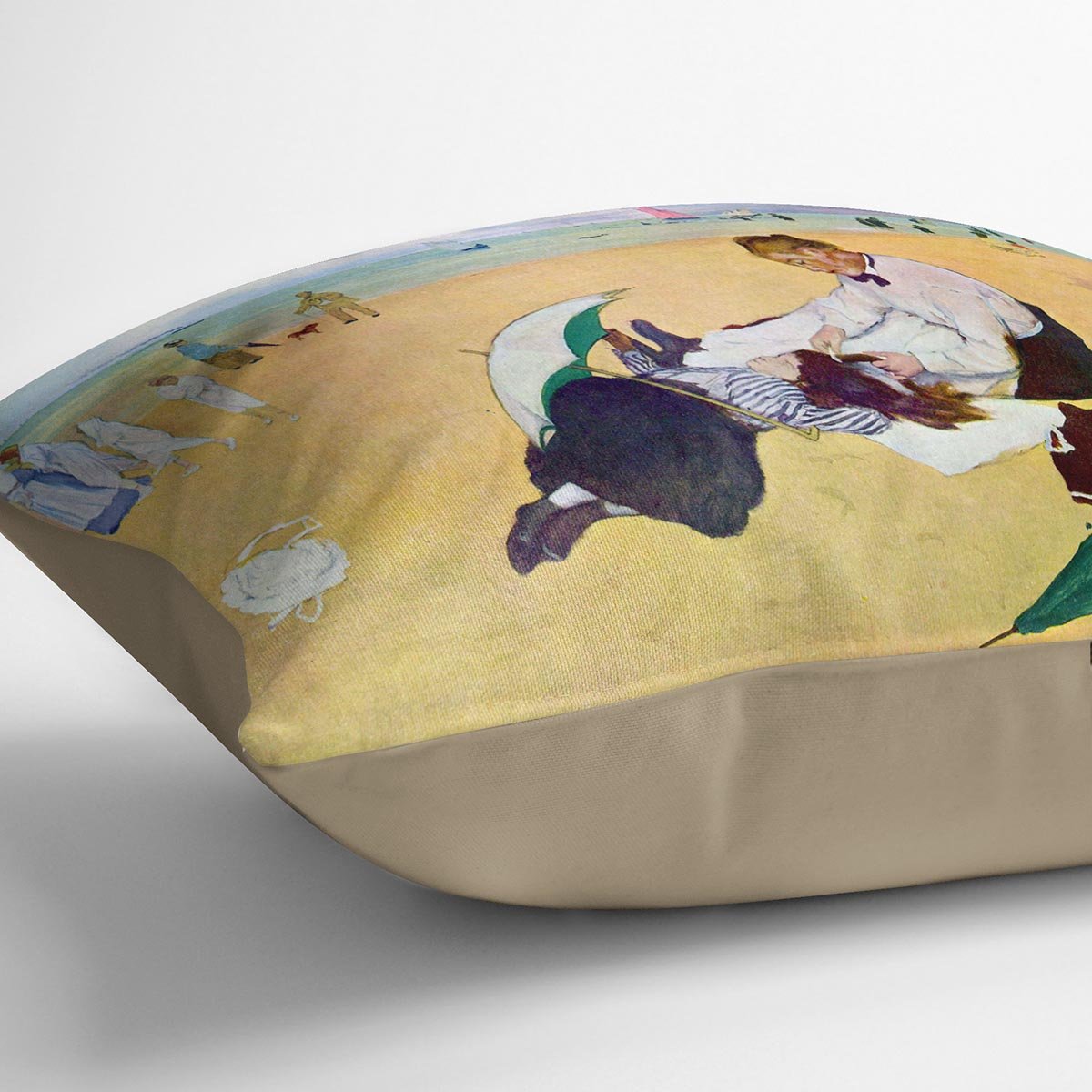 Small girls on the beach by Degas Cushion