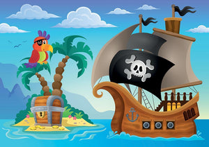 Small pirate island theme 2 Wall Mural Wallpaper - Canvas Art Rocks - 1