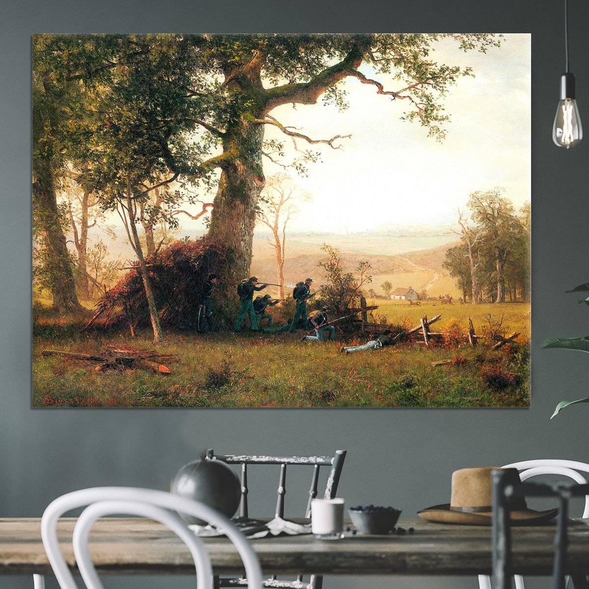 Small war postal service strike in Virginia by Bierstadt Canvas Print or Poster