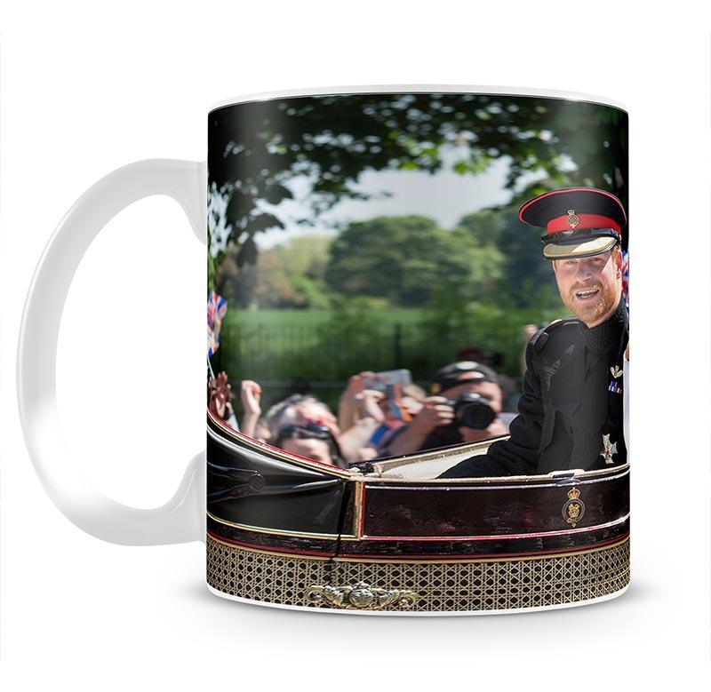 Smiling newlyweds Meghan and Prince Harry wave Mug - Canvas Art Rocks - 2