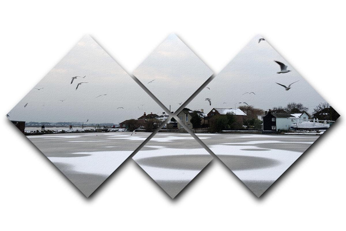 Snow Circles 4 Square Multi Panel Canvas - Canvas Art Rocks - 1