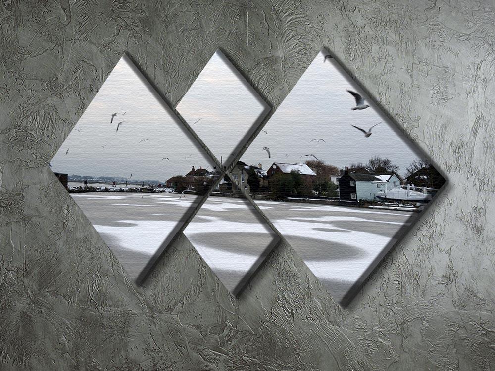 Snow Circles 4 Square Multi Panel Canvas - Canvas Art Rocks - 2
