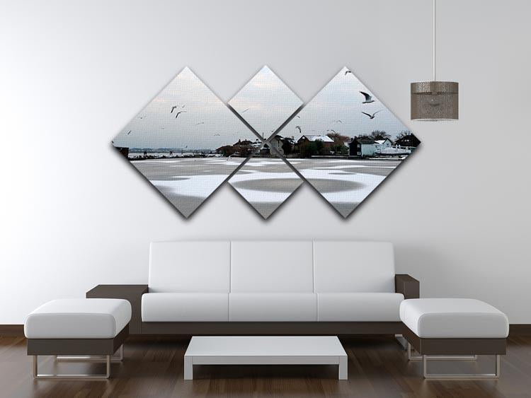 Snow Circles 4 Square Multi Panel Canvas - Canvas Art Rocks - 3