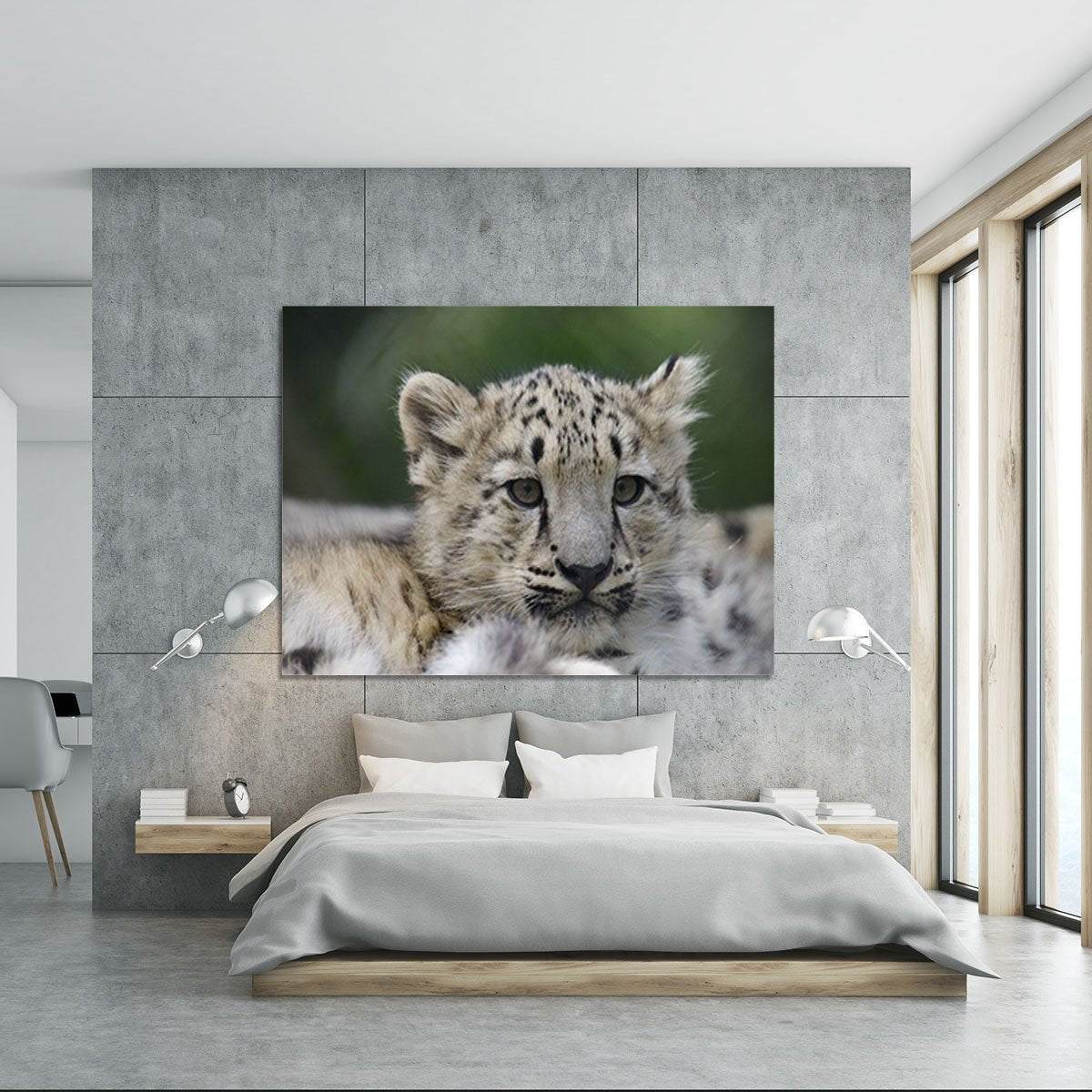 Snow Leopard cubs in the wild Canvas Print or Poster