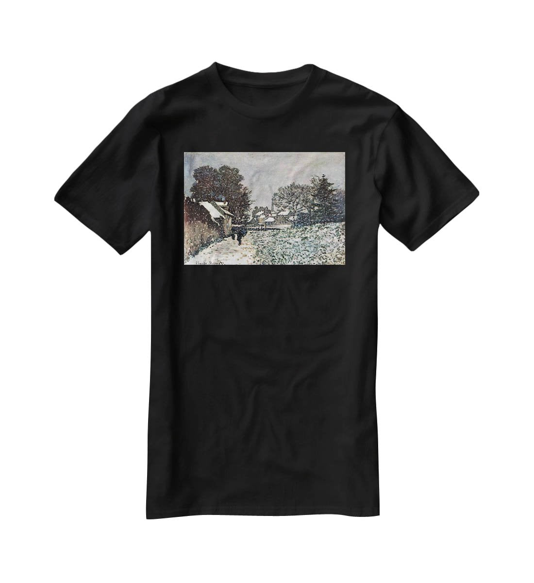Snow at Argenteuil by Monet T-Shirt - Canvas Art Rocks - 1