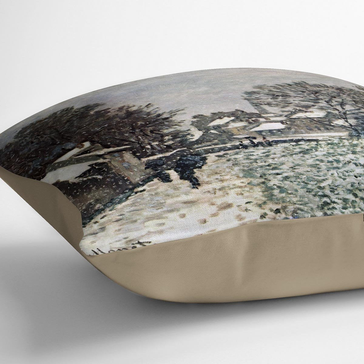 Snow at Argenteuil by Monet Throw Pillow