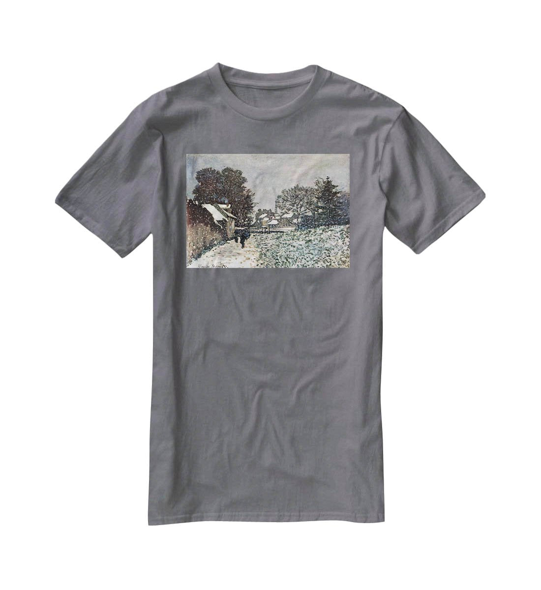 Snow at Argenteuil by Monet T-Shirt - Canvas Art Rocks - 3