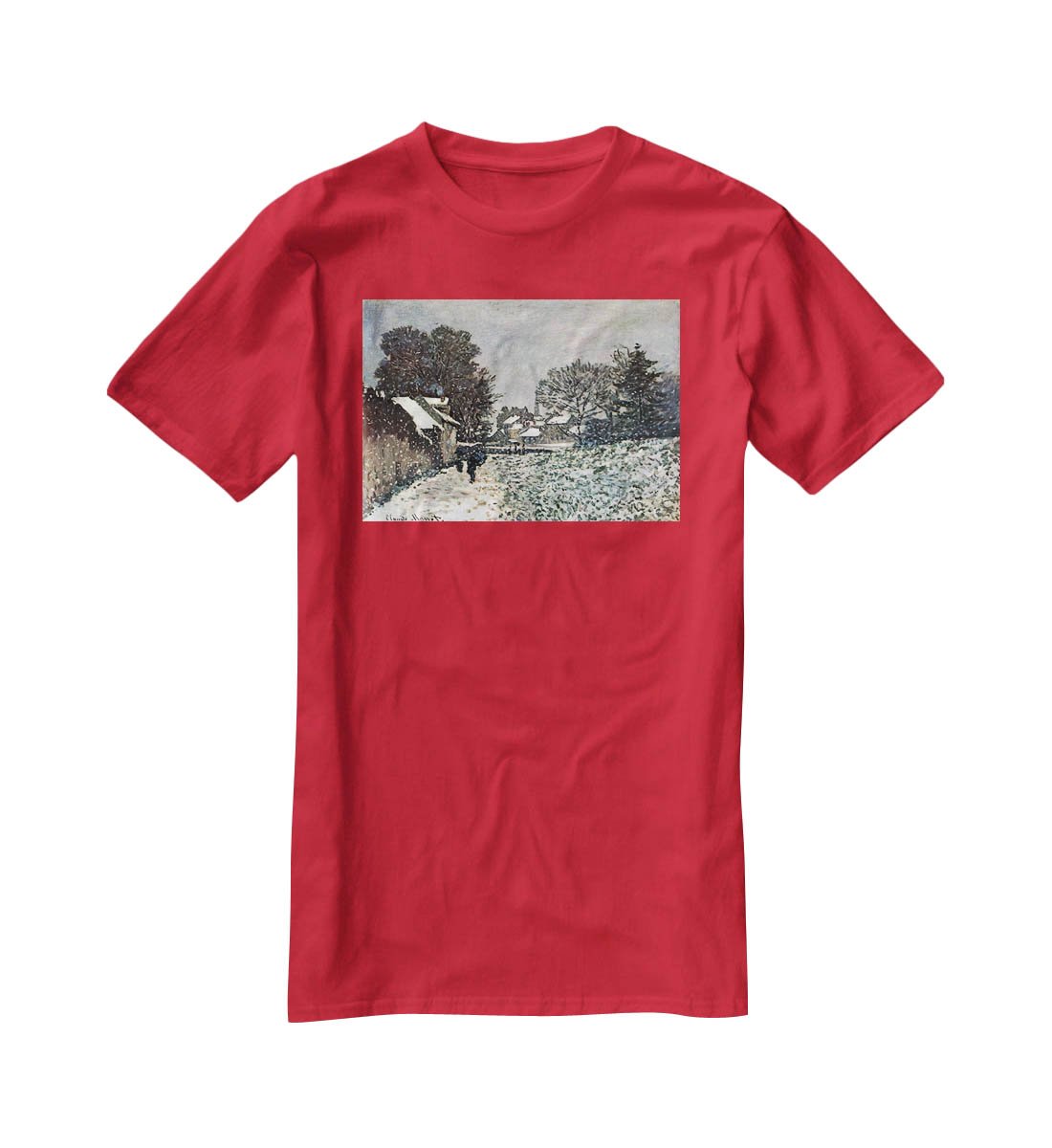 Snow at Argenteuil by Monet T-Shirt - Canvas Art Rocks - 4
