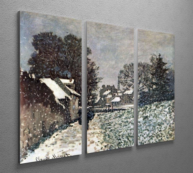 Snow at Argenteuil by Monet Split Panel Canvas Print - Canvas Art Rocks - 4