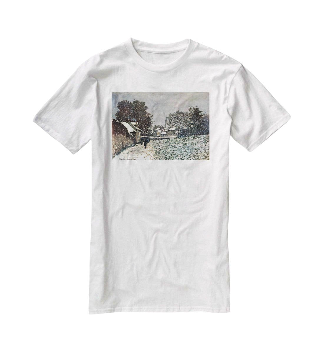 Snow at Argenteuil by Monet T-Shirt - Canvas Art Rocks - 5