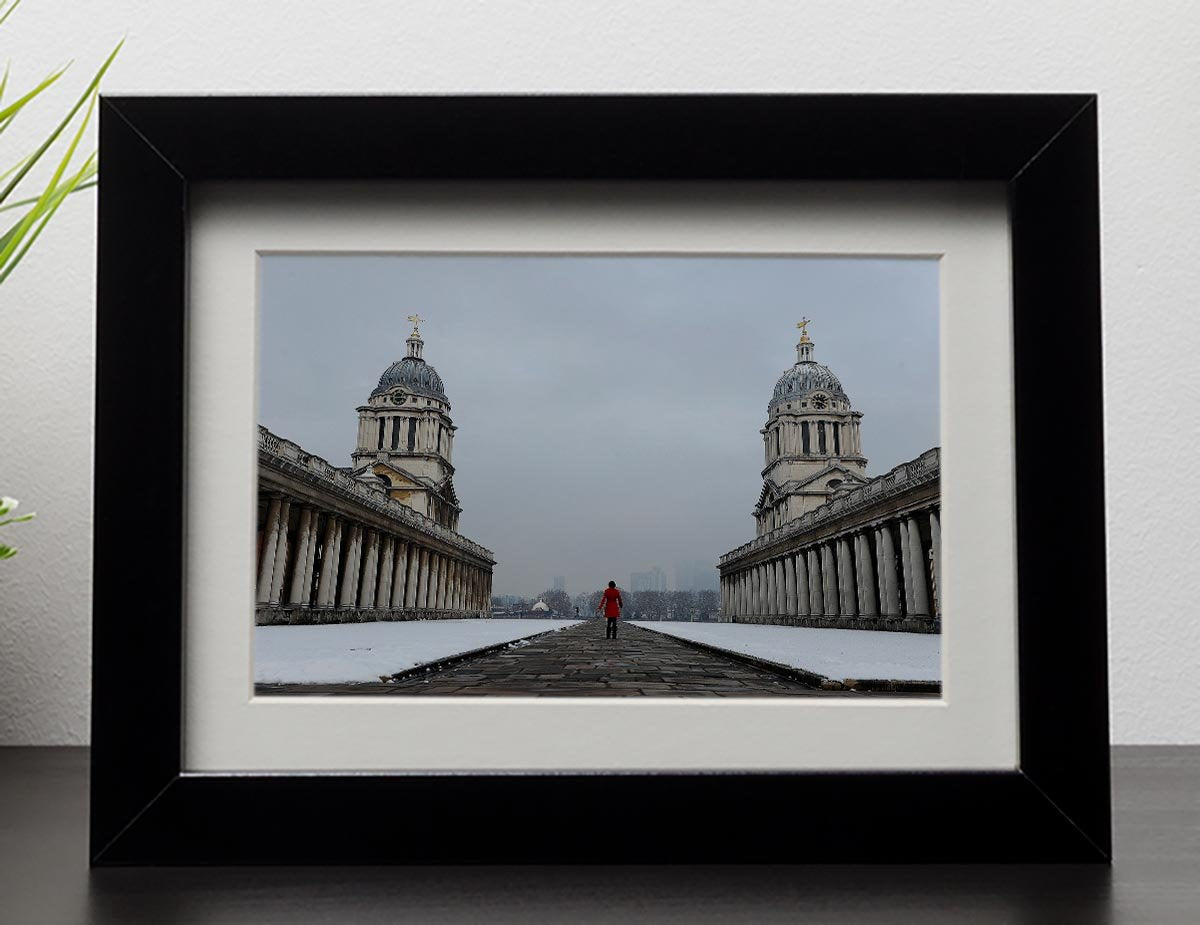 Snow in Greenwich Framed Print - Canvas Art Rocks - 1