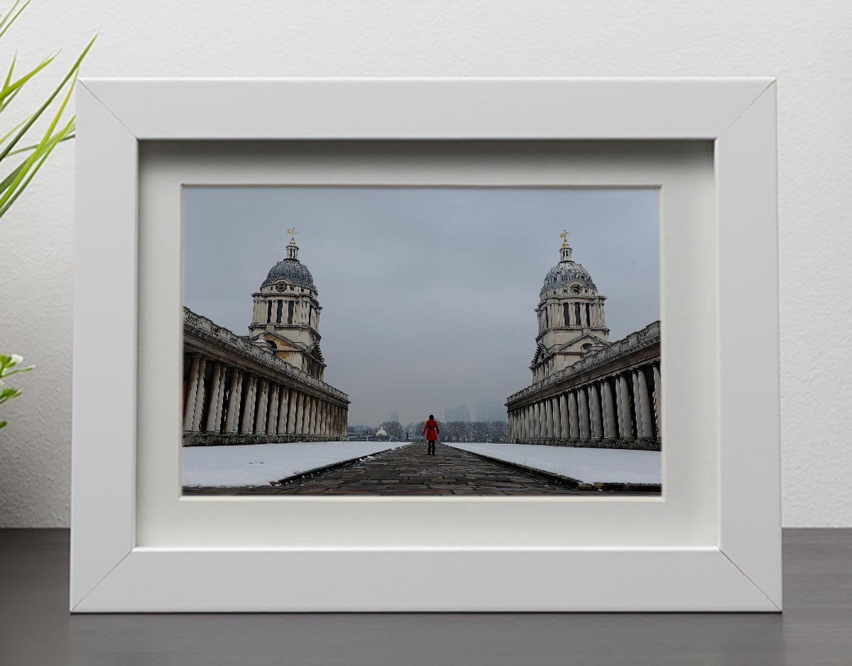 Snow in Greenwich Framed Print - Canvas Art Rocks - 3