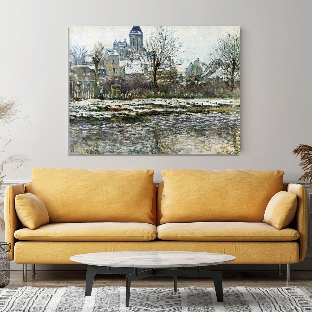 Snow in Vetheuil by Monet Canvas Print or Poster