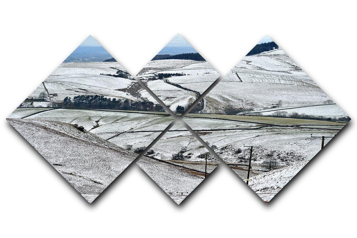 Snow in the Peak District 4 Square Multi Panel Canvas - Canvas Art Rocks - 1