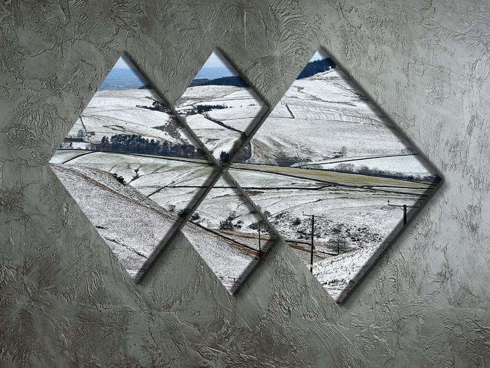 Snow in the Peak District 4 Square Multi Panel Canvas - Canvas Art Rocks - 2