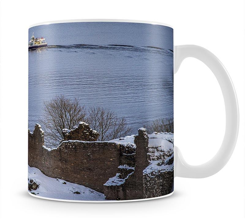 Snowy Urquhart Castle Mug - Canvas Art Rocks - 1