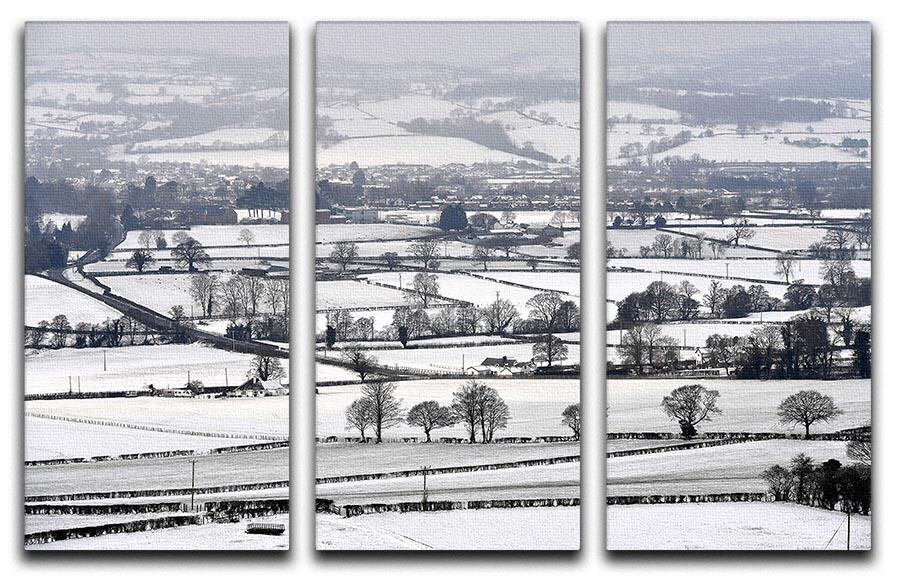 Snowy fields of Wales 3 Split Panel Canvas Print - Canvas Art Rocks - 1