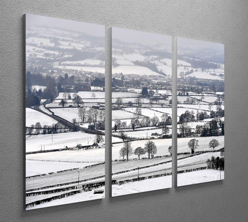 Snowy fields of Wales 3 Split Panel Canvas Print - Canvas Art Rocks - 2