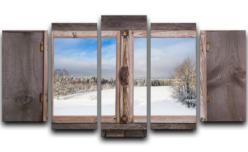 Snowy winter landscape in january 5 Split Panel Canvas - Canvas Art Rocks - 1