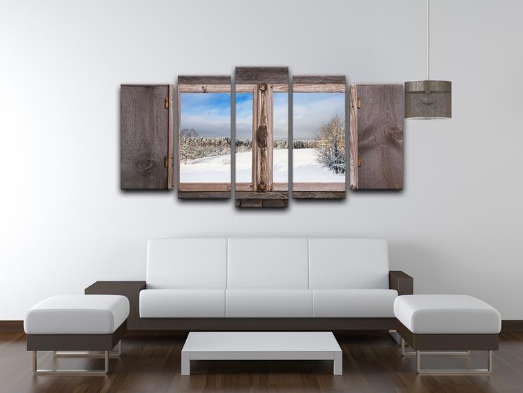 Snowy winter landscape in january 5 Split Panel Canvas - Canvas Art Rocks - 3