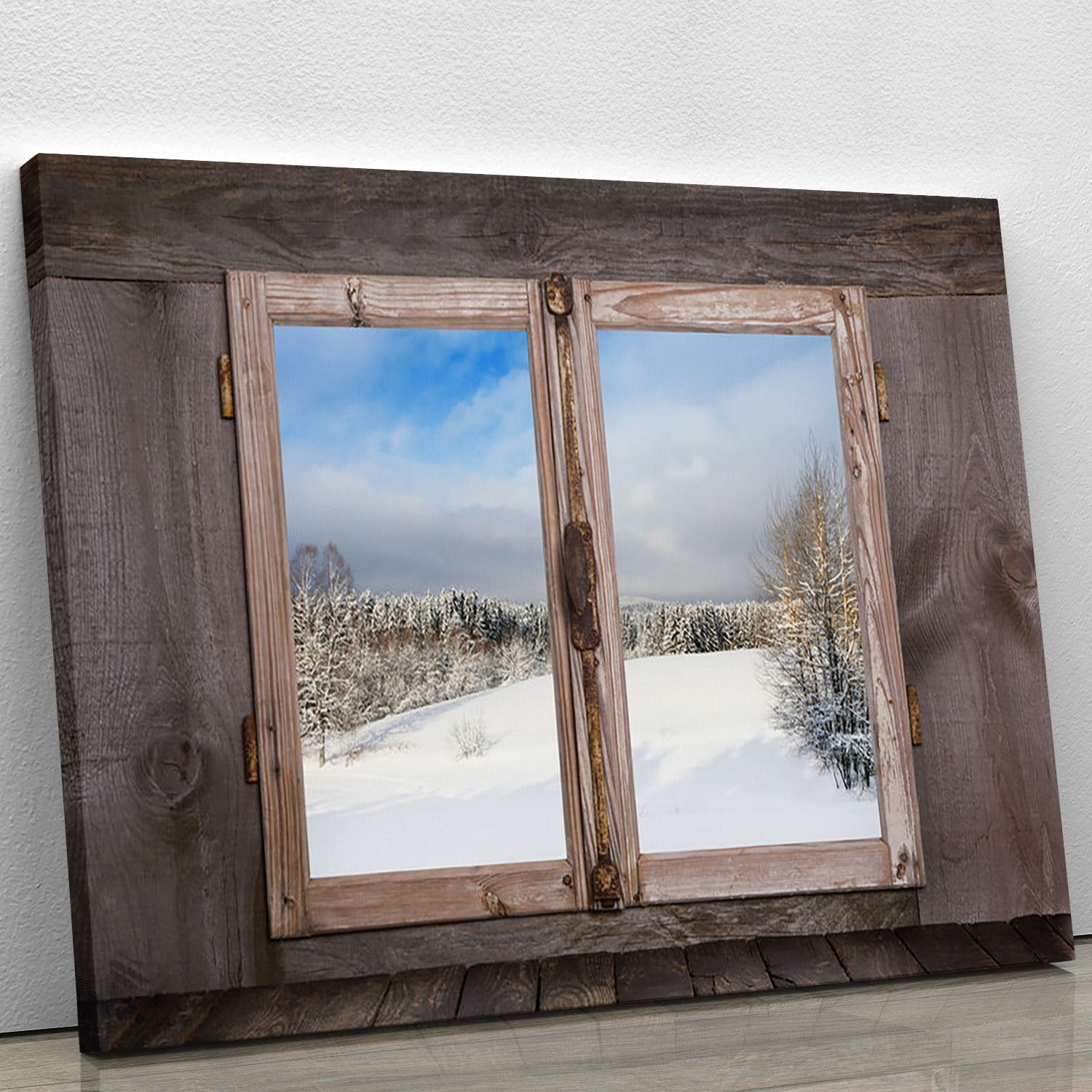Snowy winter landscape in january Canvas Print or Poster
