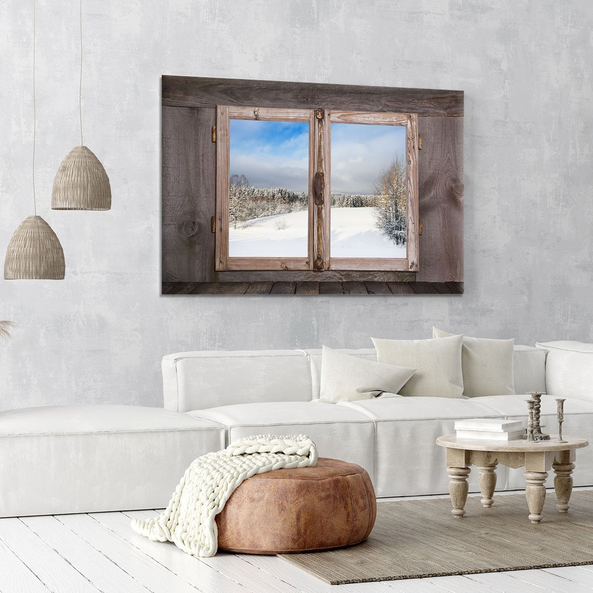 Snowy winter landscape in january Canvas Print or Poster