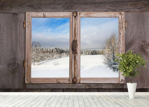 Snowy winter landscape in january Wall Mural Wallpaper - Canvas Art Rocks - 4