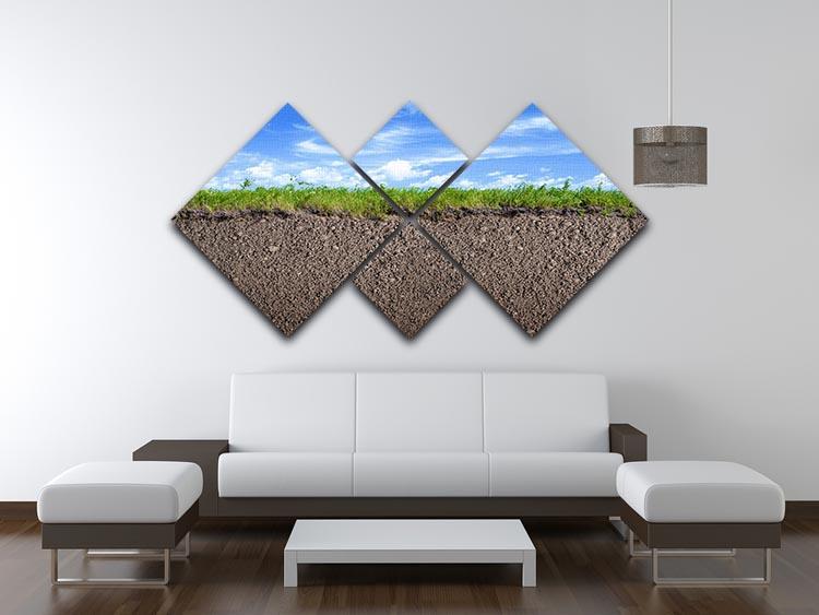 Soil ground 4 Square Multi Panel Canvas  - Canvas Art Rocks - 3
