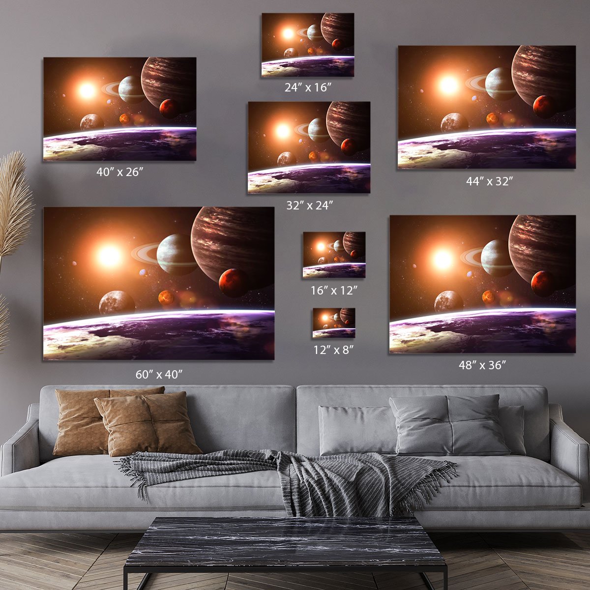 Solar system and space objects Canvas Print or Poster