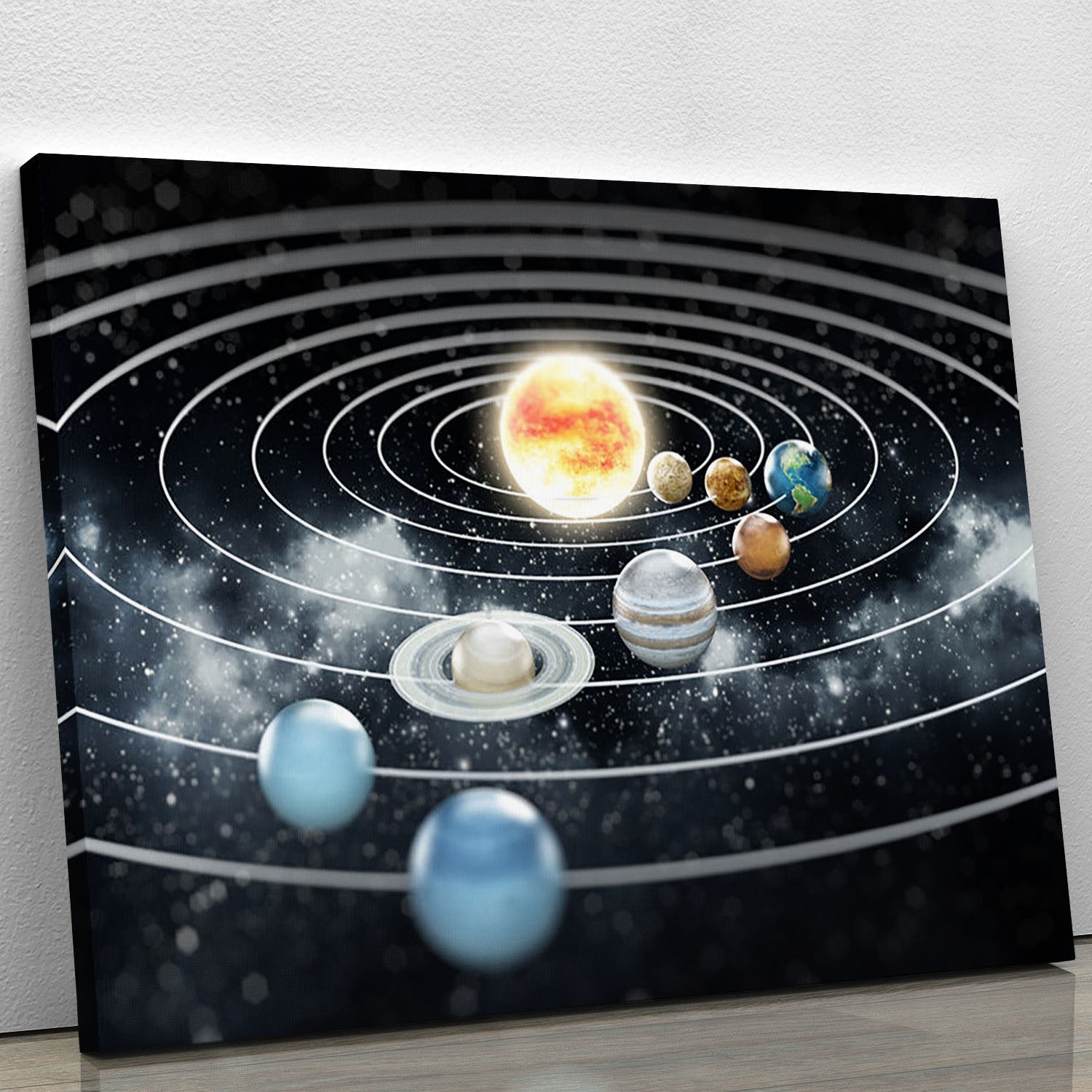 Solar system with eight planets Canvas Print or Poster