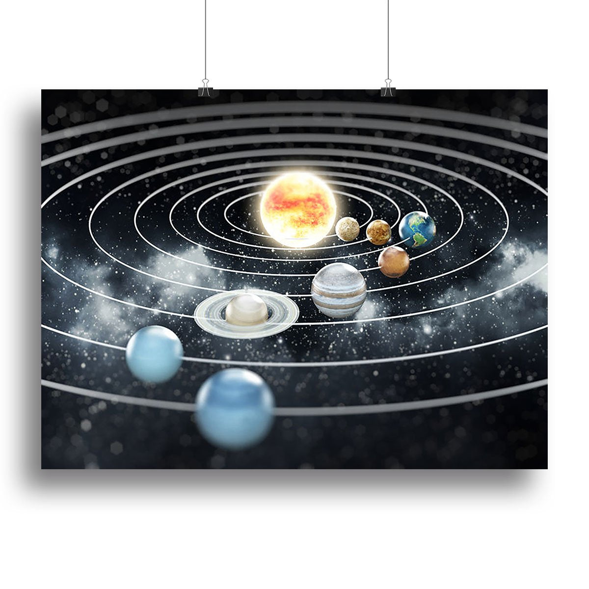 Solar system with eight planets Canvas Print or Poster