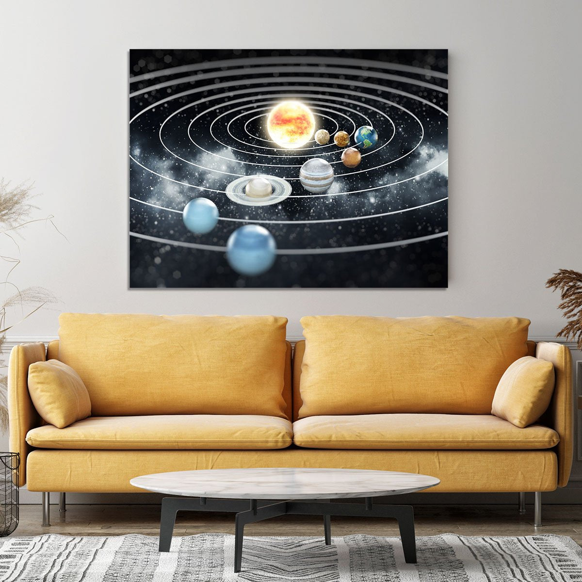 Solar system with eight planets Canvas Print or Poster